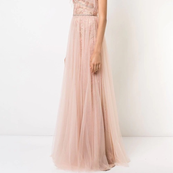 Marchesa Notte Embroidered Blush Gown - Picture 3 of 5